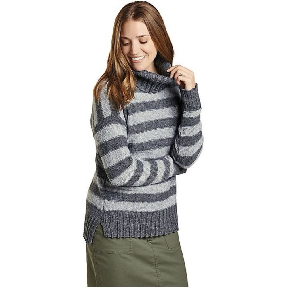 Striped Gray Turtleneck Tunic
